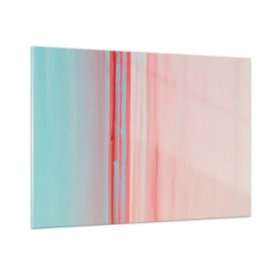 Glastavla - Bild på glas - Abstraktion i gryningen - 100x70 cm