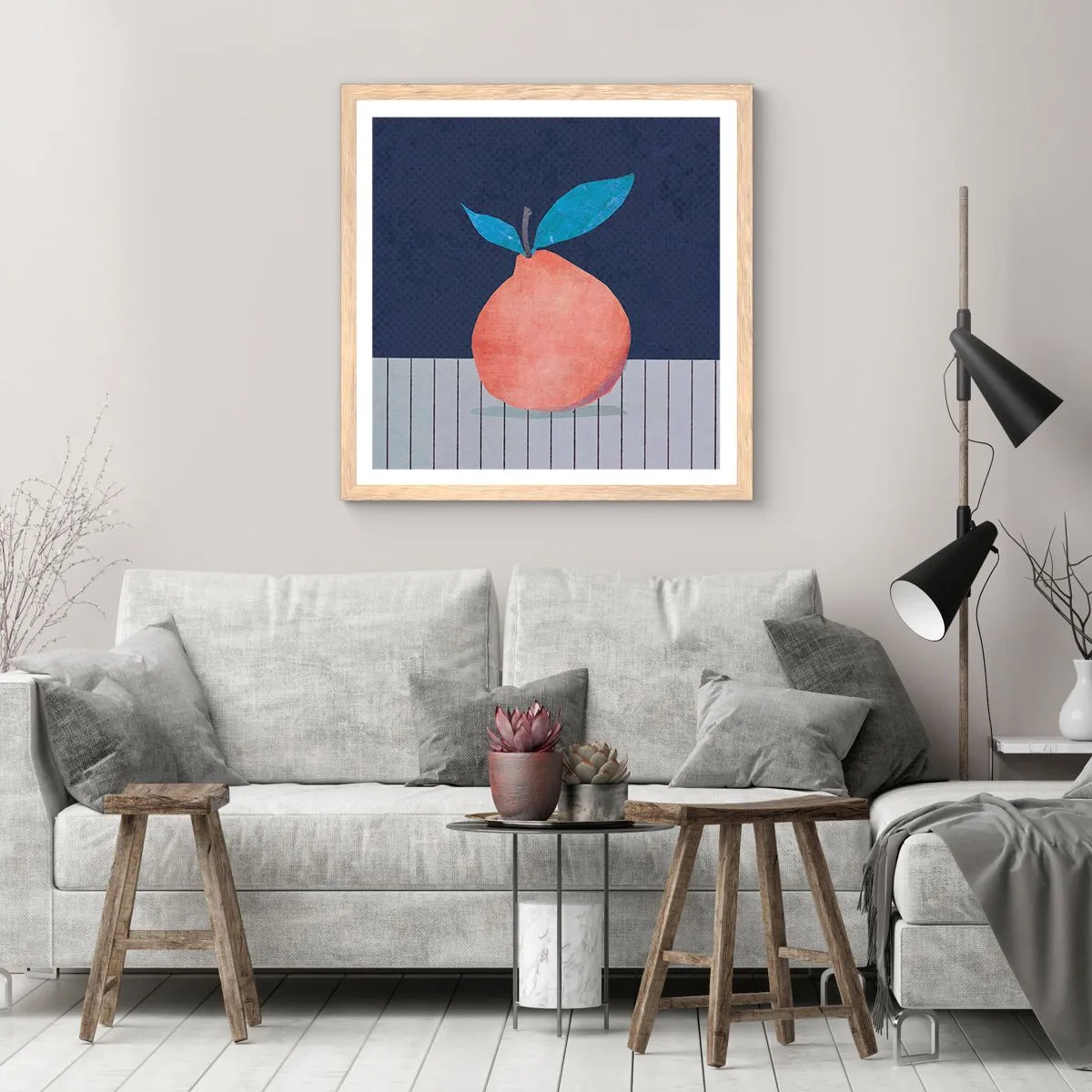 Affisch i ram av ljusek - Konvexitet och planhet - 40x40 cm
