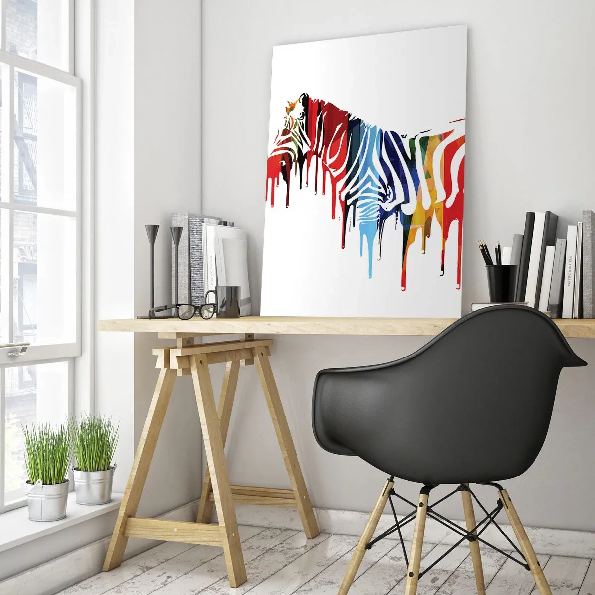 Glastavla - Bild på glas - Inte bara svart-vitt - 50x70 cm