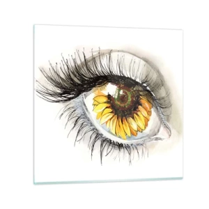 Glastavla - Bild på glas - Blick het som sommar - 60x60 cm