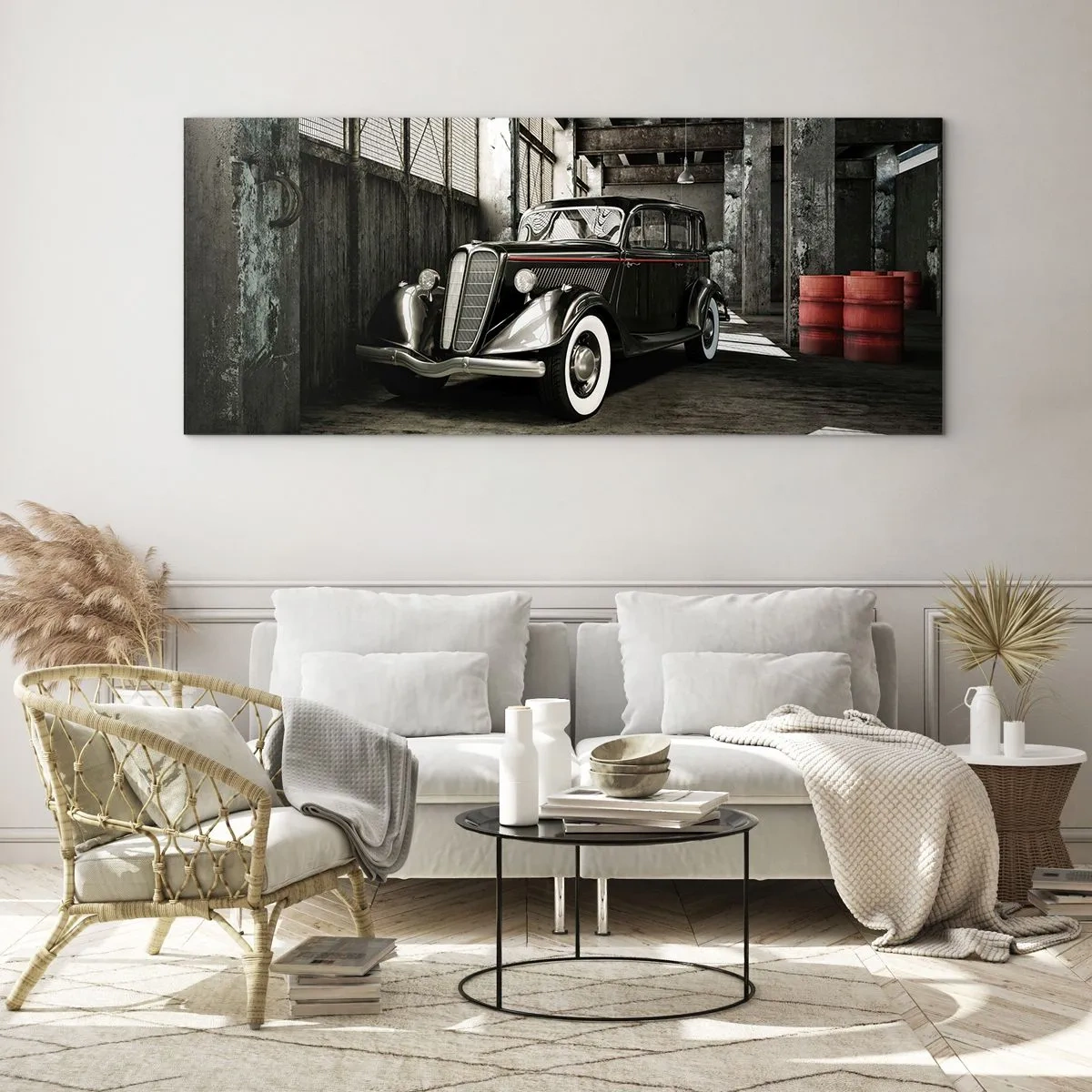 Glastavla - Bild på glas - 30-talets tidlösa elegans. - 100x40 cm