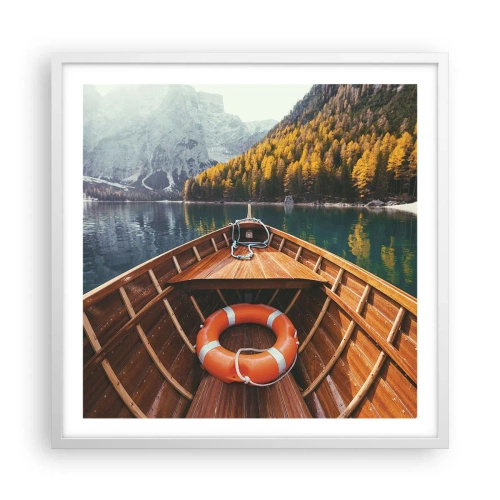 Affisch i vit ram - Utflykt i fjällen - 60x60 cm