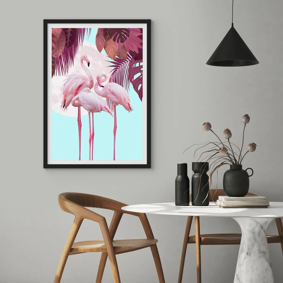 Affisch i svart ram - De tre fågelgracena - 61x91 cm