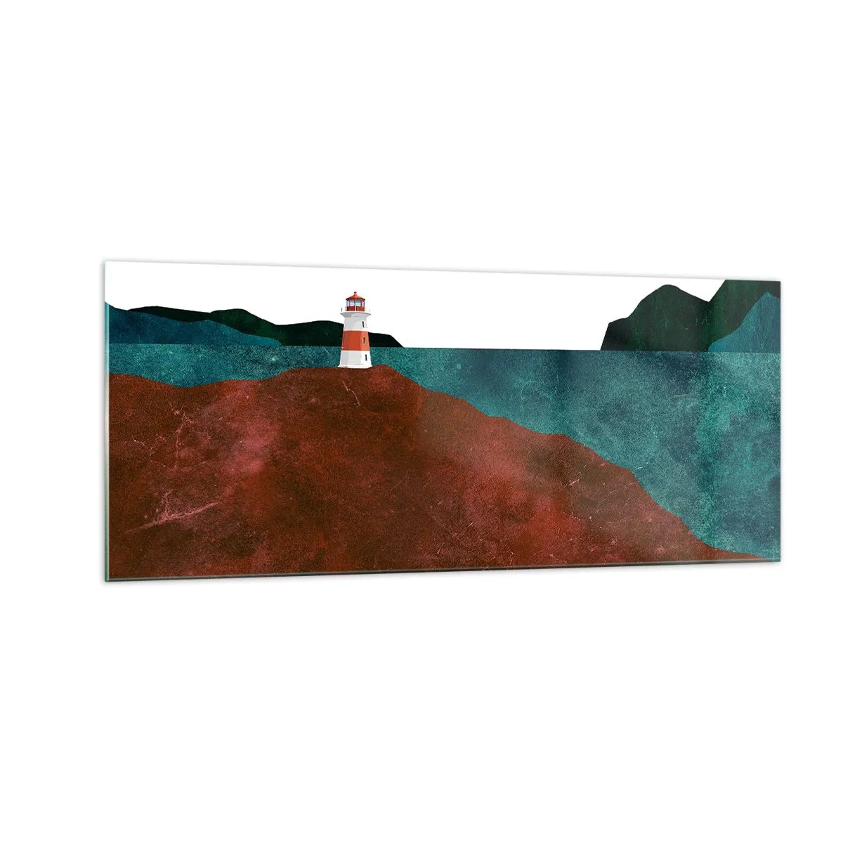 Glastavla - Bild på glas - Med blicken riktad mot havet - 100x40 cm