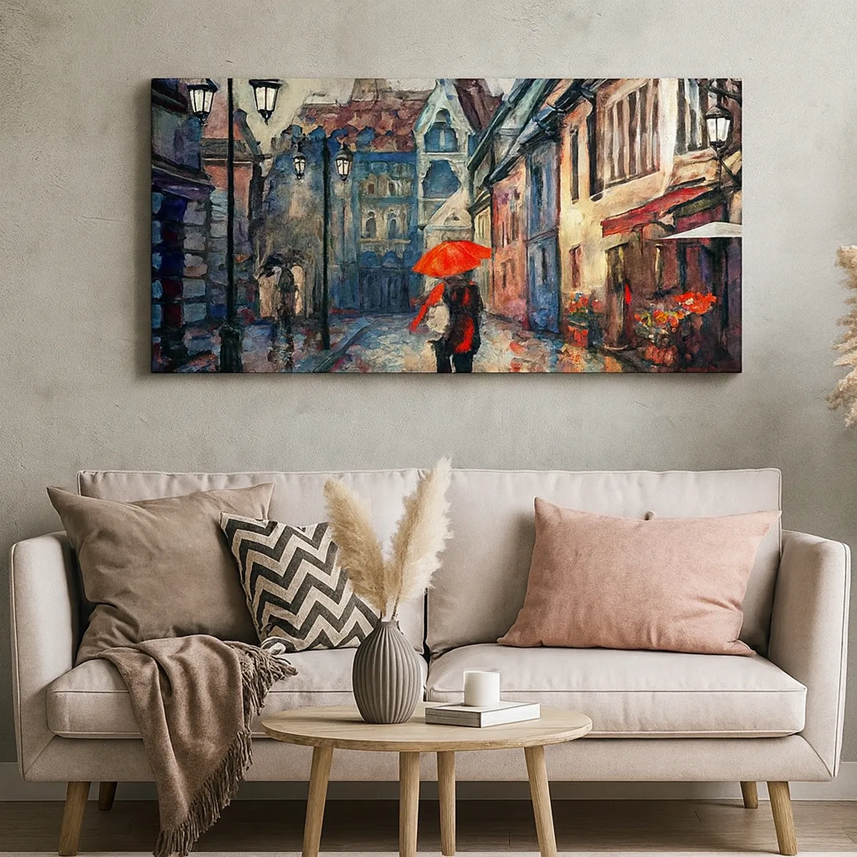 Canvastavla - Bild på duk - Regn för två - 30x30 cm