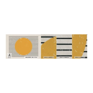 Provbit av fototapet Premium Sand - Enkelhetens kraft - Sol, Hjul, Rader - 100x30 cm