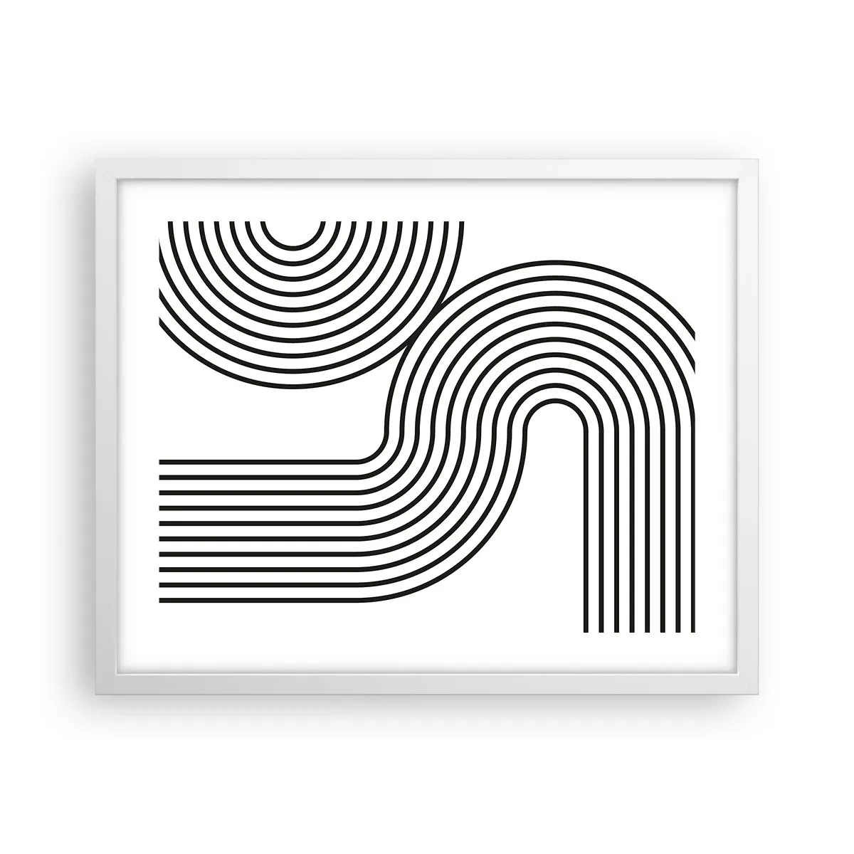 Affisch i vit ram - På en kurva - 50x40 cm