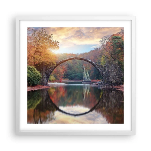 Affisch i vit ram - På andra sidan av spegeln - 50x50 cm