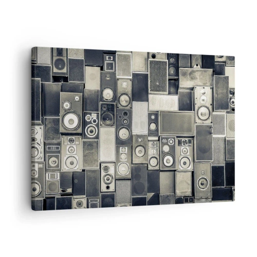 Canvastavla - Bild på duk - Högtalarkollektion i retrostil - 70x50cm - Allt väl - Modern väggdekoration för vardagsrum och sovrum ARTTOR