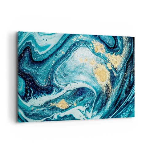 Canvastavla - Bild på duk - Blå virvel - 100x70 cm