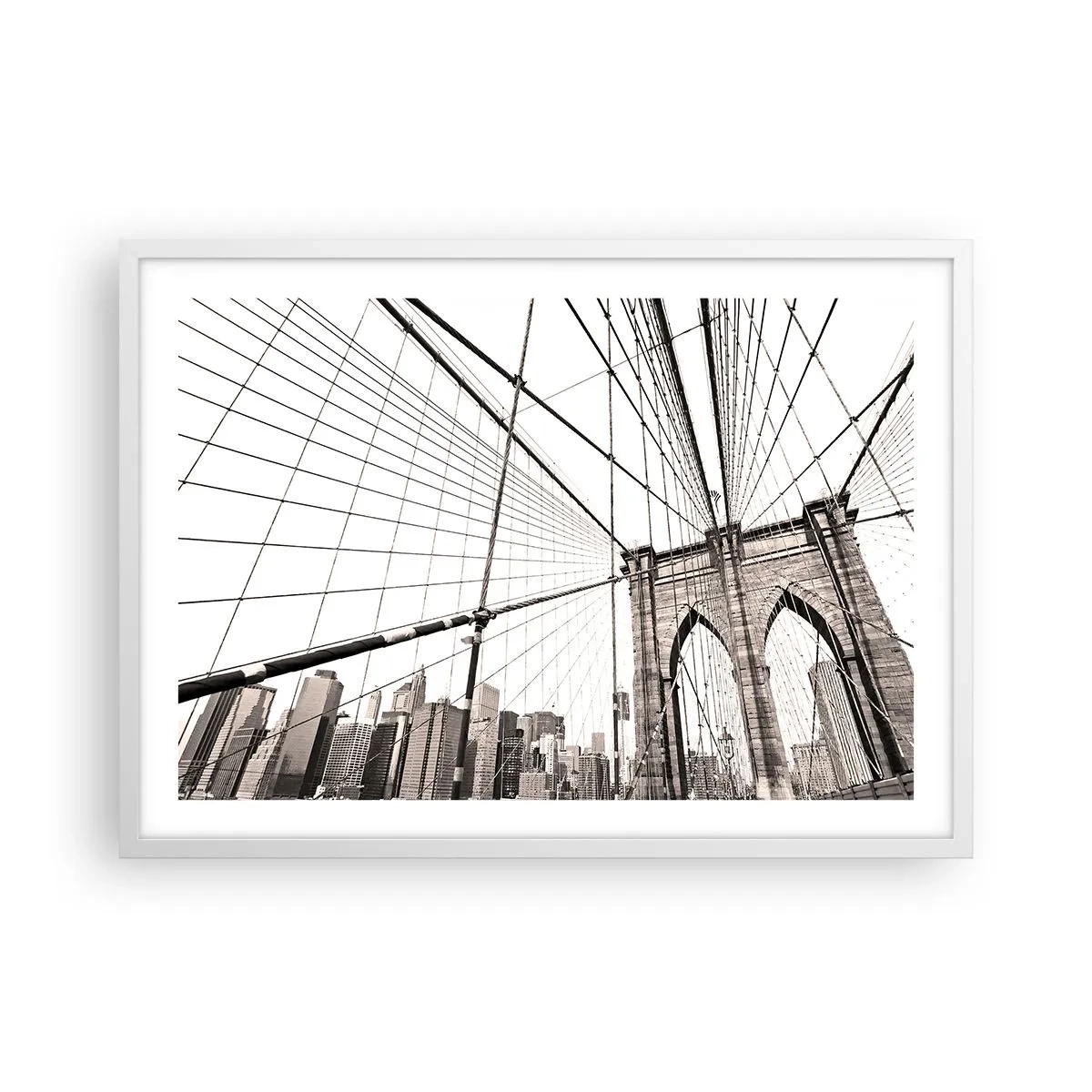 Affisch i vit ram - Domkyrkan i New York - 70x50 cm