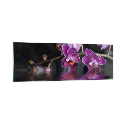 Glastavla - Bild på glas - Lila skönhet - 90x30 cm
