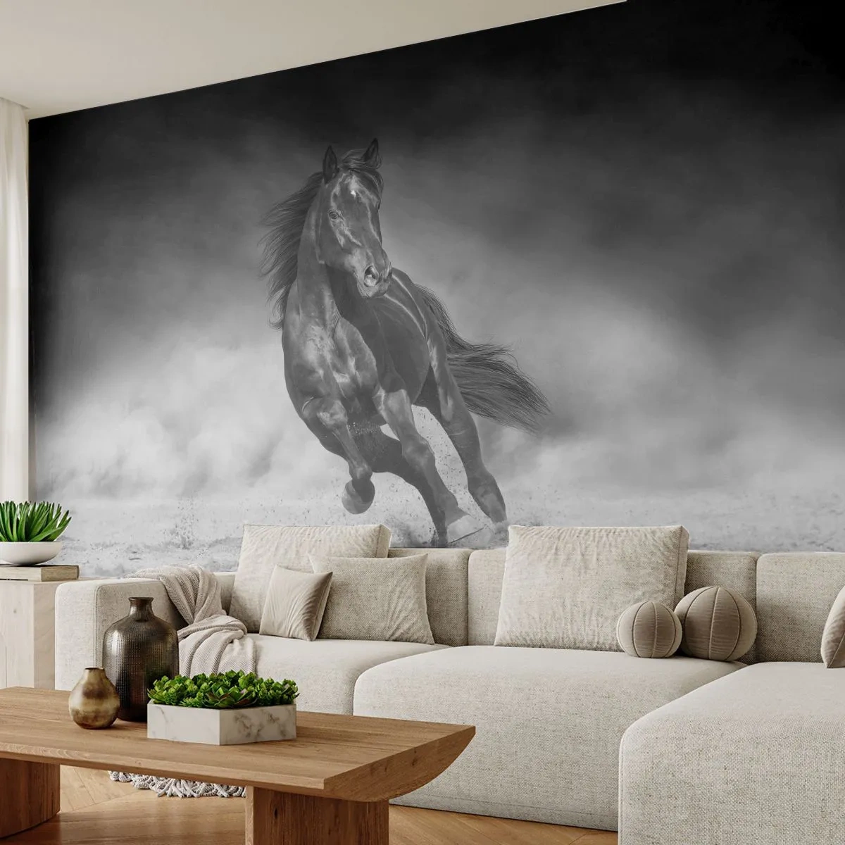 Fototapet Premium Sand - Värd själva emiren - Häst, Djur, Natur - 100x70 cm