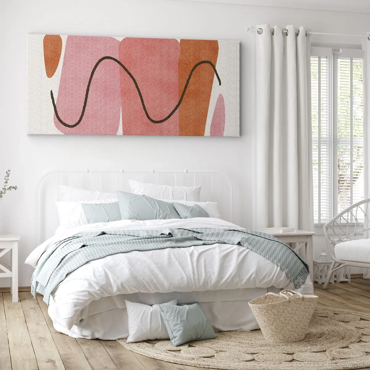 Canvastavla - Bild på duk - Formernas mjuka rörelse - 100x40 cm