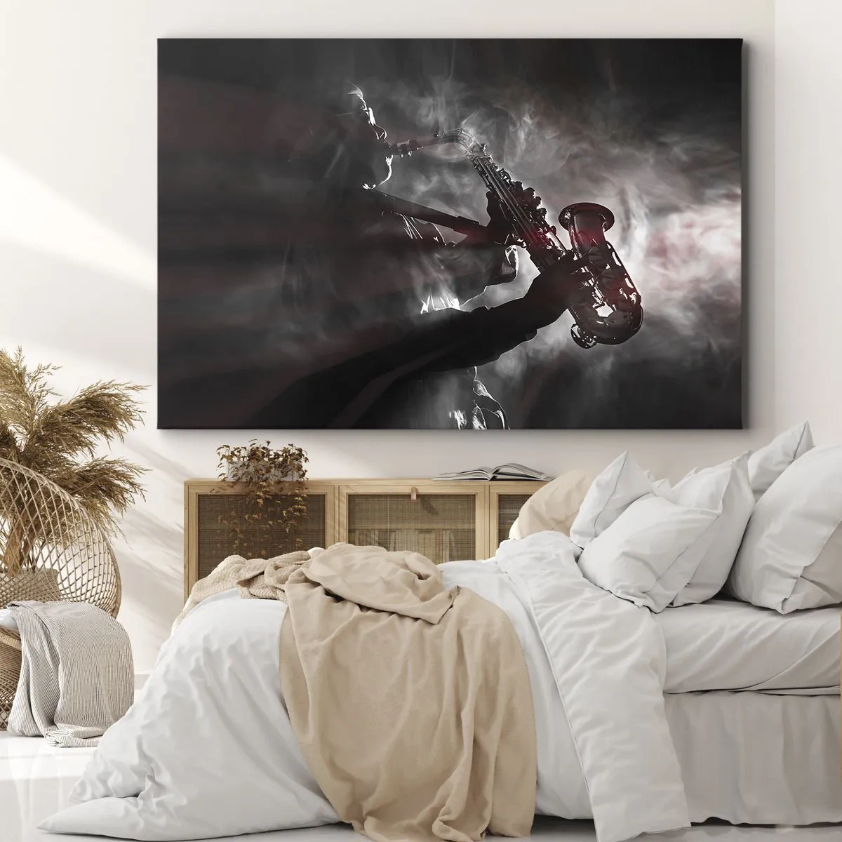 Canvastavla - Bild på duk - I jazzens ångor - 70x50 cm