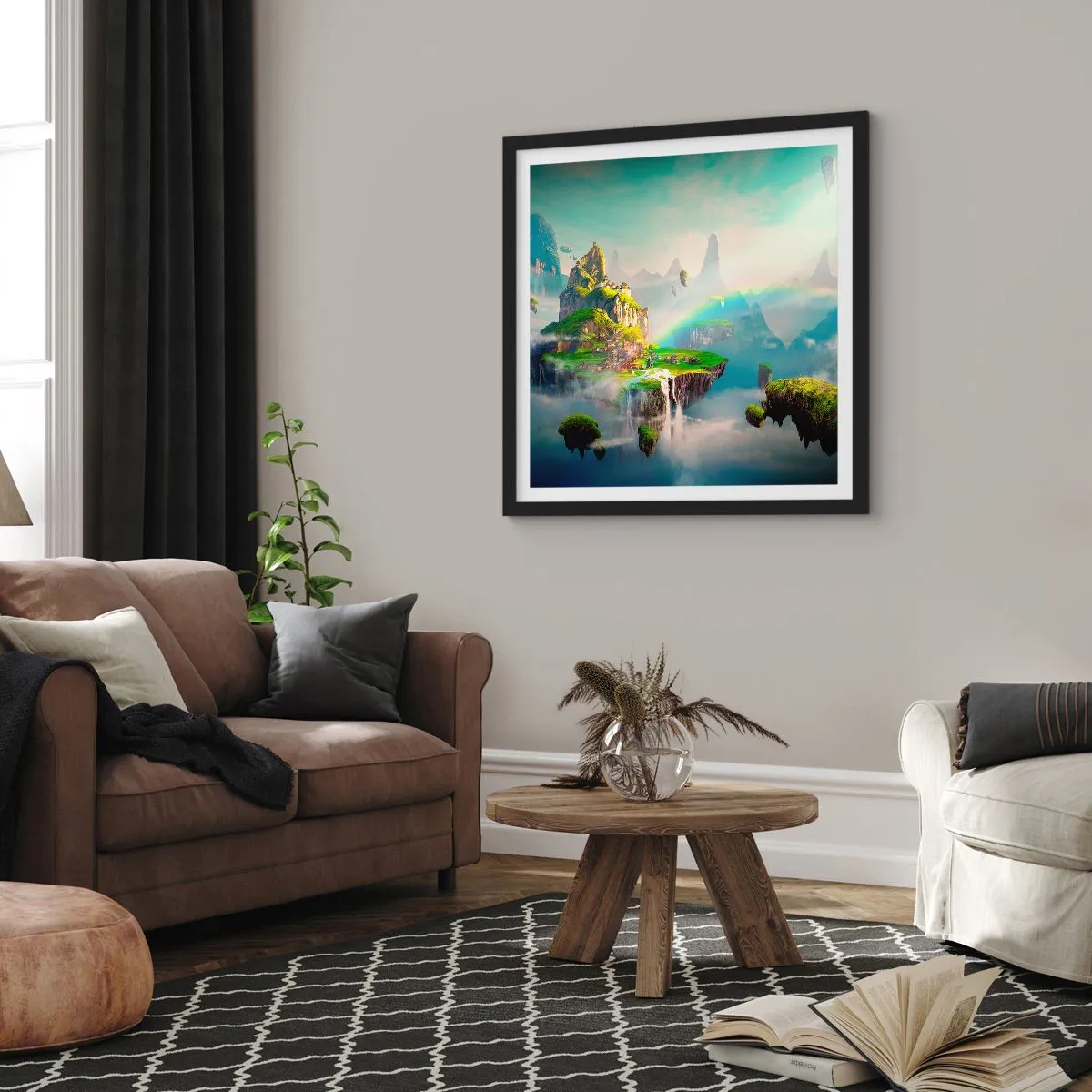 Affisch i svart ram - Mellanhimmel - 40x40 cm