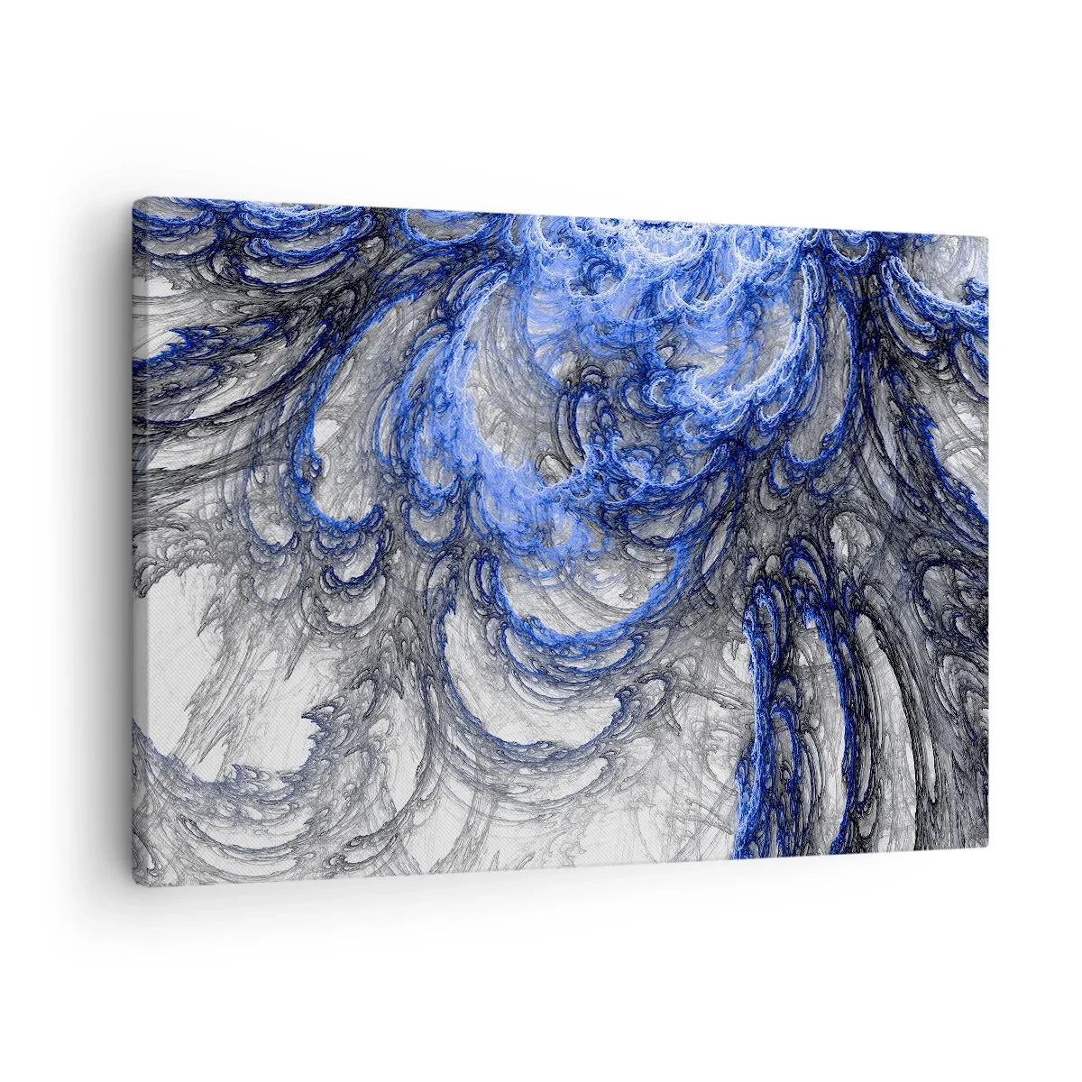 Canvastavla - Bild på duk - Abstrakta vågor i nyanser av blått och grått - 70x50cm - Vågens födsel - Modern väggdekoration för vardagsrum och sovrum ARTTOR