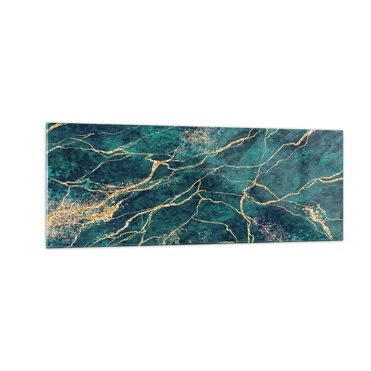 Glastavla - Bild på glas - Guldåder - 140x50 cm