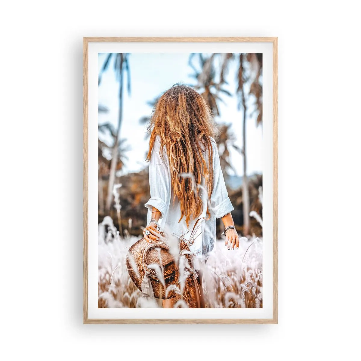 Affisch i ram av ljusek - Född ur gräsdun - 61x91 cm