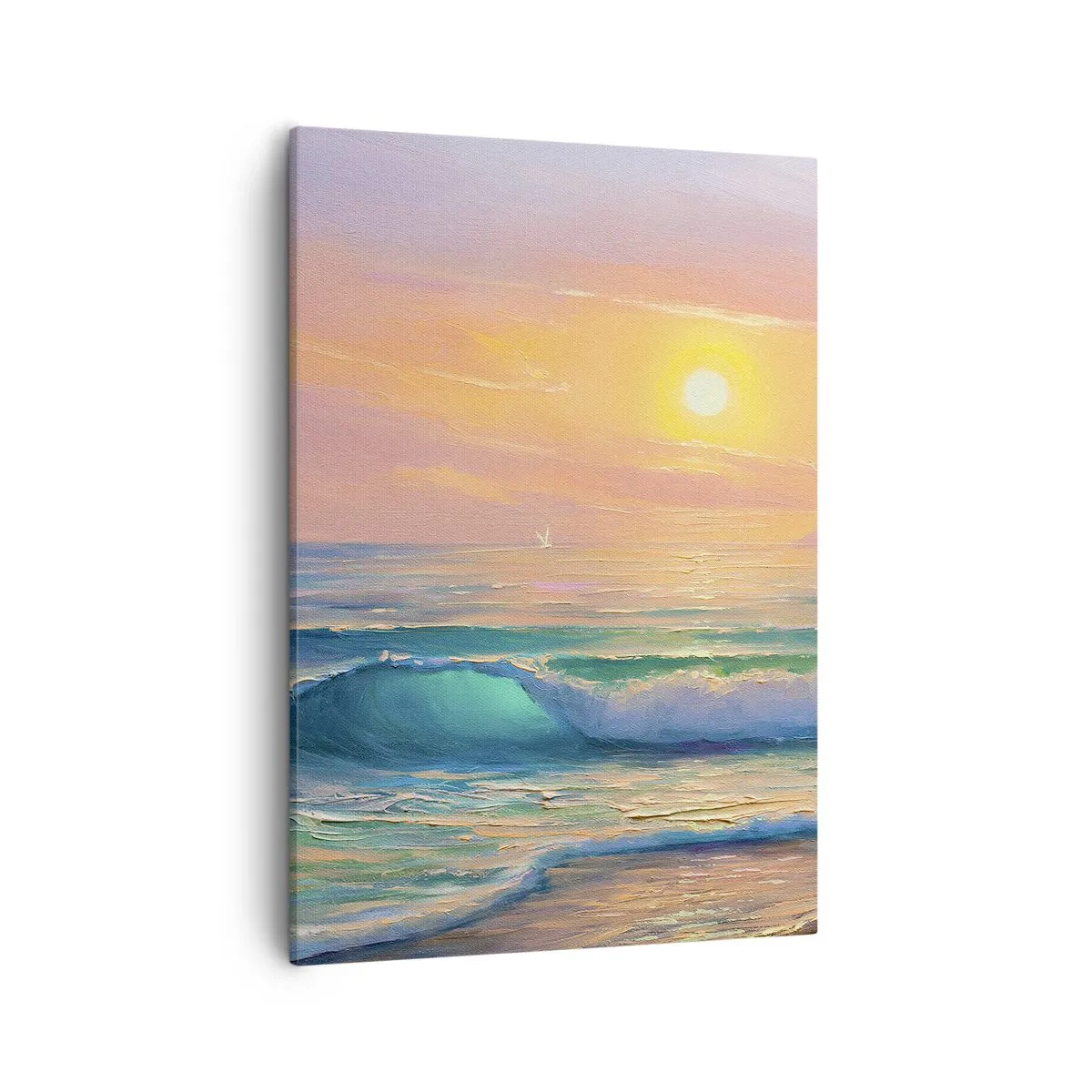 Canvastavla - Bild på duk - Vågvisa i turkos - 50x70 cm