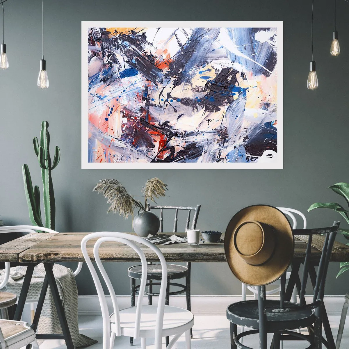 Affisch - Abstraktionen galna dans - 91x61 cm