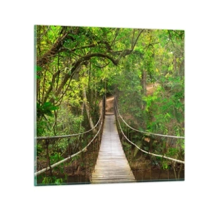 Glastavla - Bild på glas - Ty trädgården är full av klätterväxter - 40x40 cm