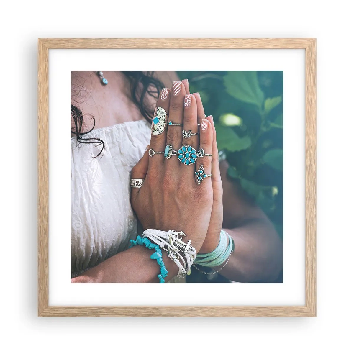 Affisch i ram av ljusek - Välkommen till existensens centrum - 40x40 cm