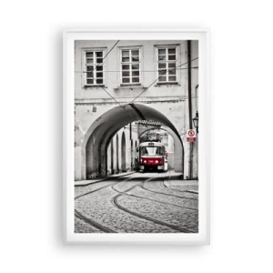 Affisch i vit ram - Genom stadens labyrint - 61x91 cm