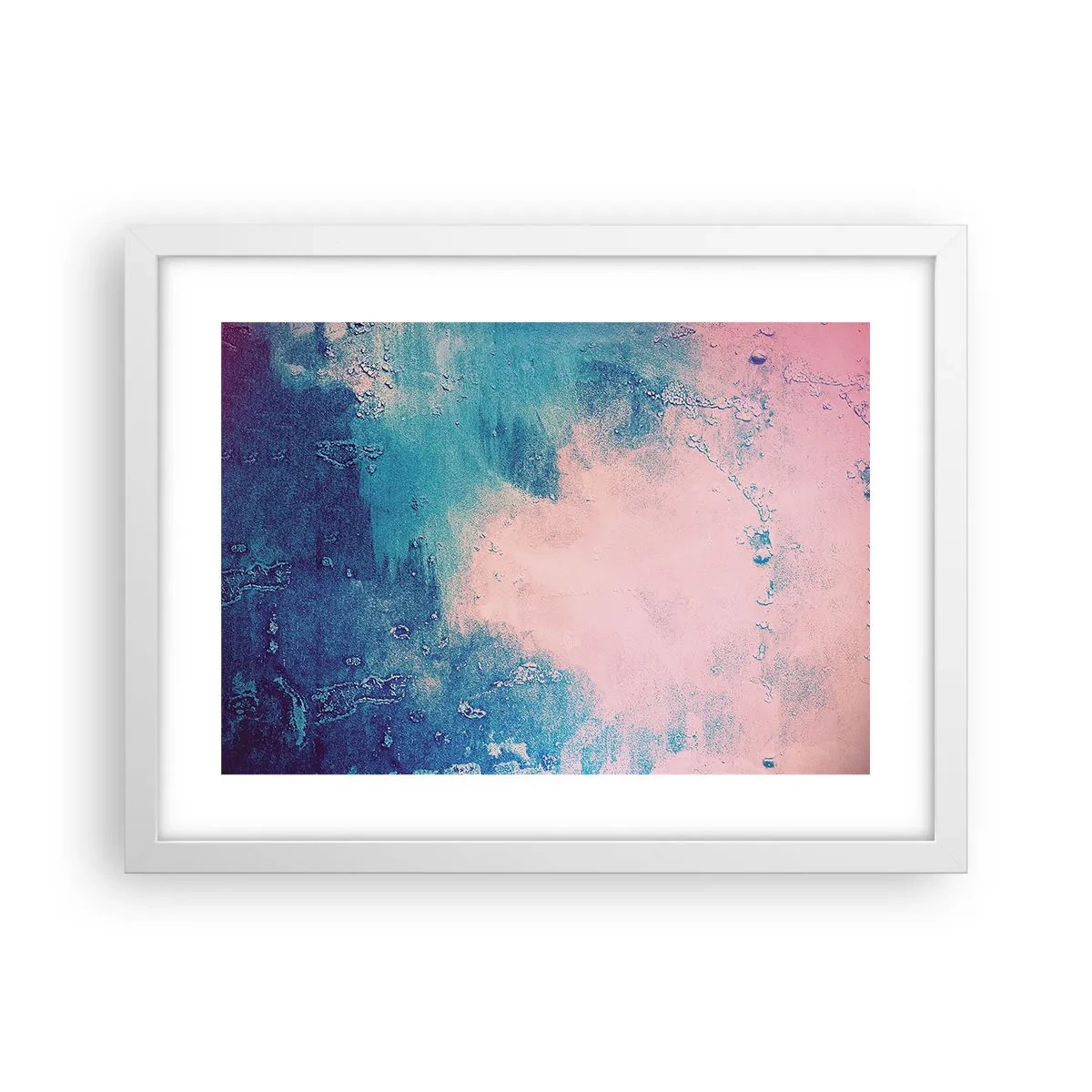 Affisch i vit ram - Blåa famnar - 40x30 cm