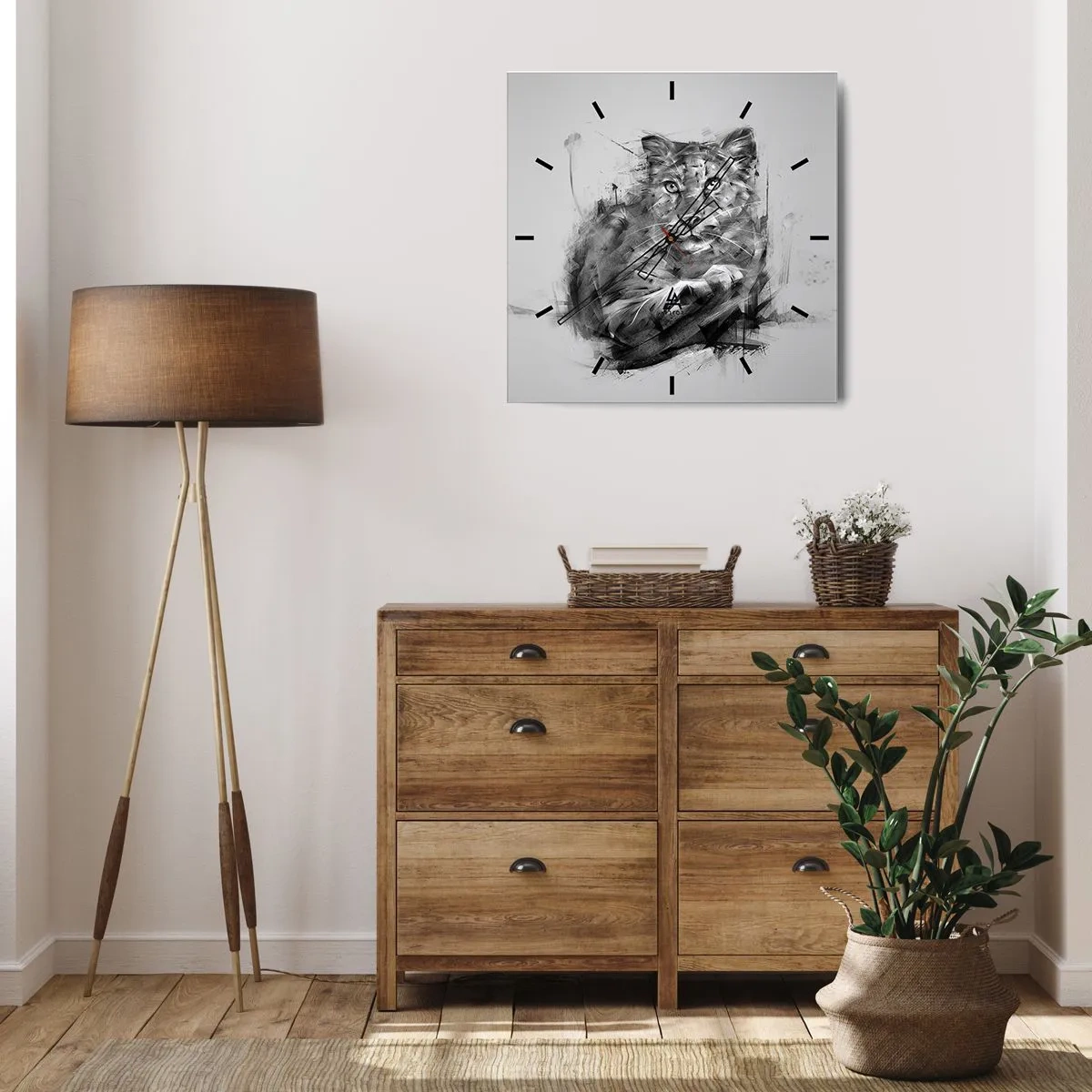 Väggklocka - Klocka på glas - Ja, jag lyssnar noga - 30x30 cm