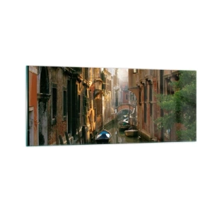 Glastavla - Bild på glas - På en gränd i Venedig - 100x40 cm