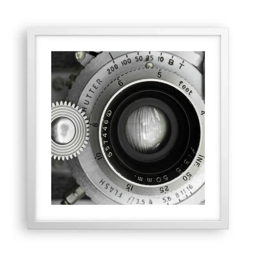 Affisch i vit ram - En berättelse om Hollywood - 40x40 cm