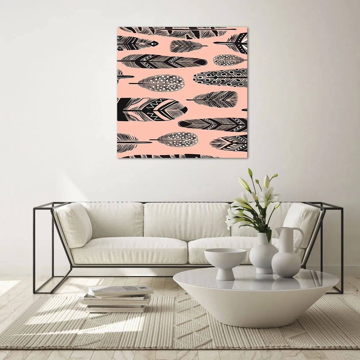 Glastavla - Bild på glas - Indiansk middag - 40x40 cm