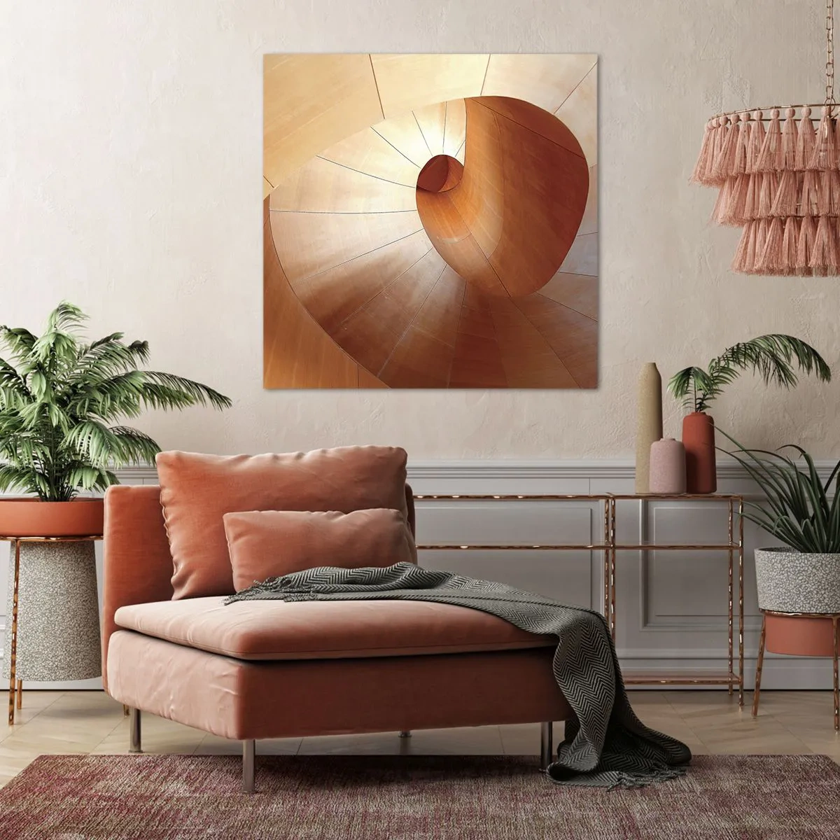 Canvastavla - Bild på duk - Arkitektonisk serpentin - 70x70 cm