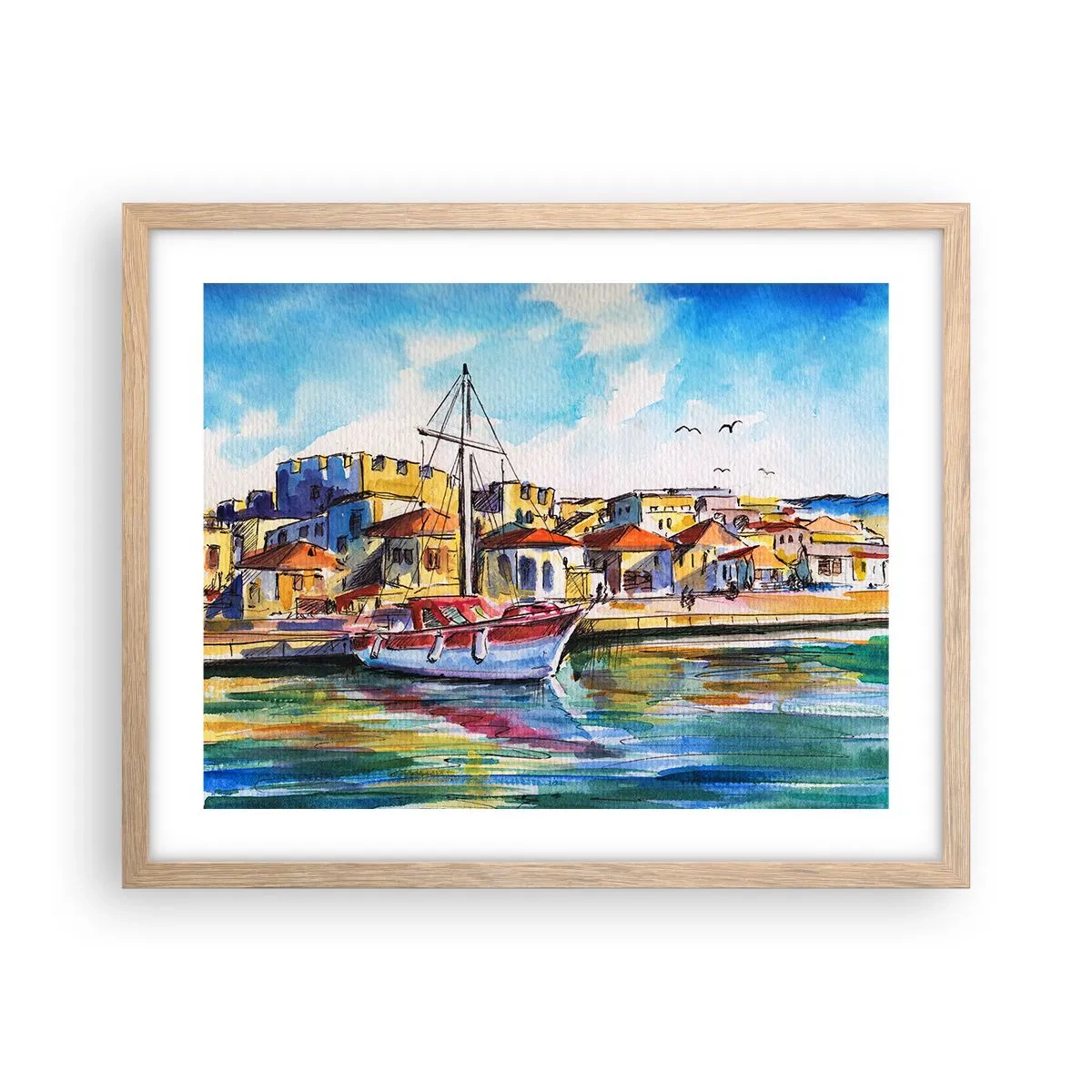 Affisch i ram av ljusek - Regnbågseftermiddag - 50x40 cm
