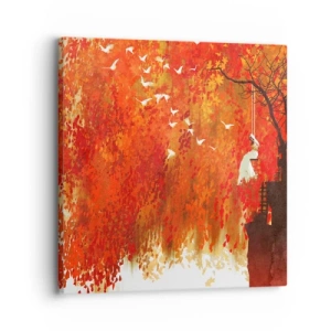 Canvastavla - Bild på duk - Flyger hon med oss? - 30x30 cm