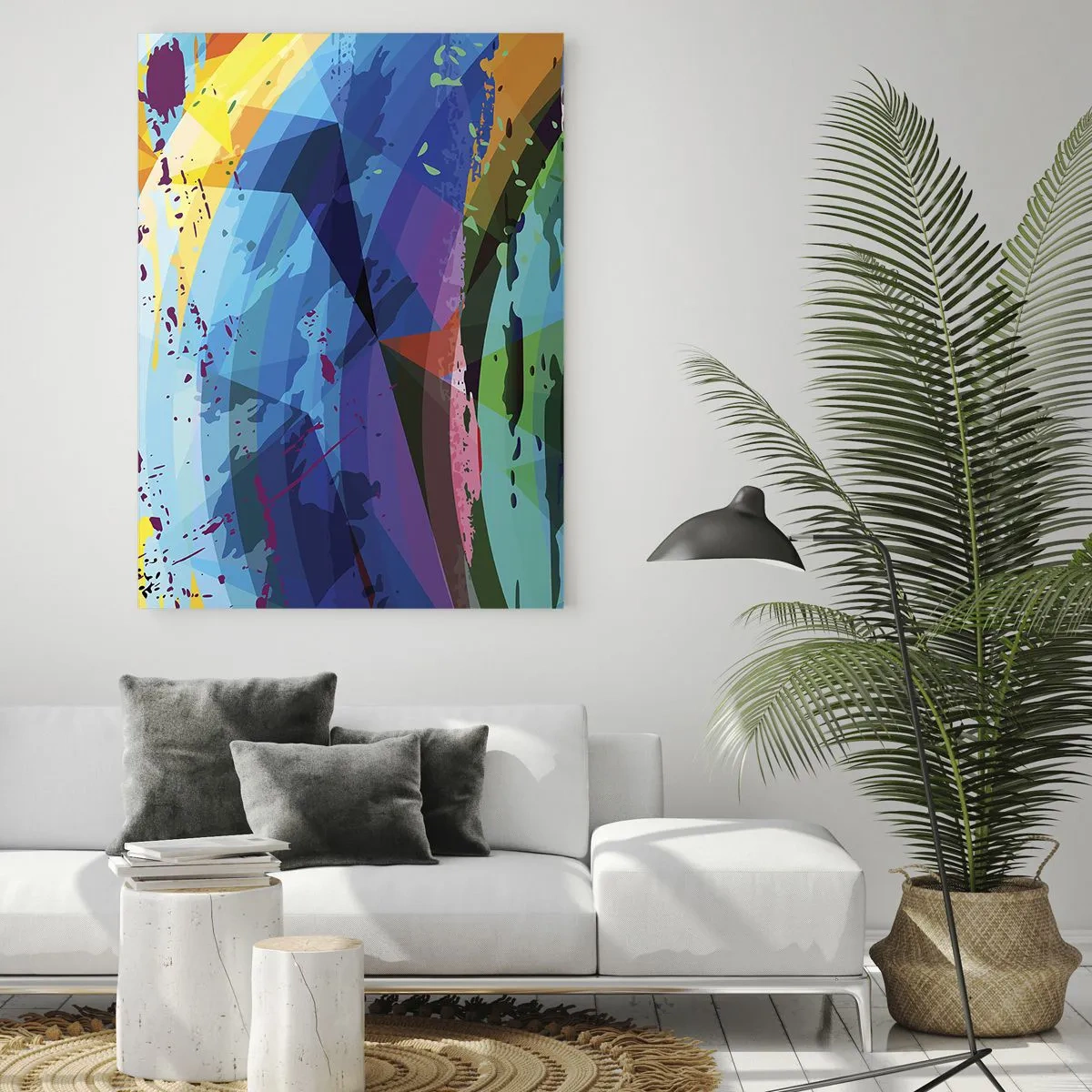 Glastavla - Bild på glas - Färgglad yrsel - 70x100 cm