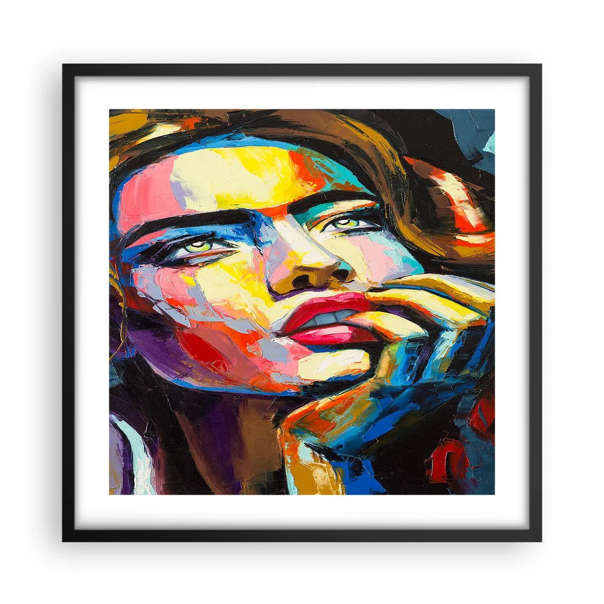 Affisch i svart ram - Drömmar seglar i himlen som fåglar - 50x50 cm