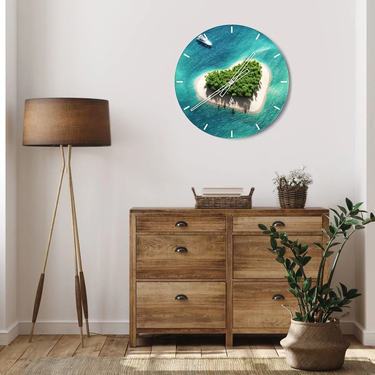 Väggklocka - Klocka på glas - Jag älskar sommar - 40x40 cm