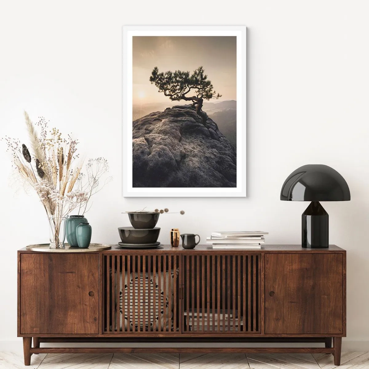 Affisch i vit ram - Livet vinner alltid - 70x100 cm