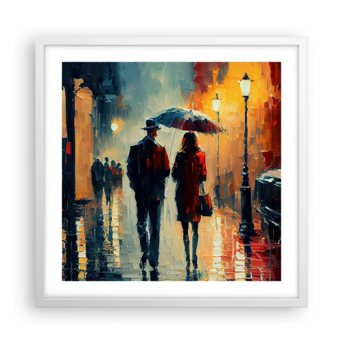 Affisch i vit ram - Kärlekshistoria på stan - 50x50 cm