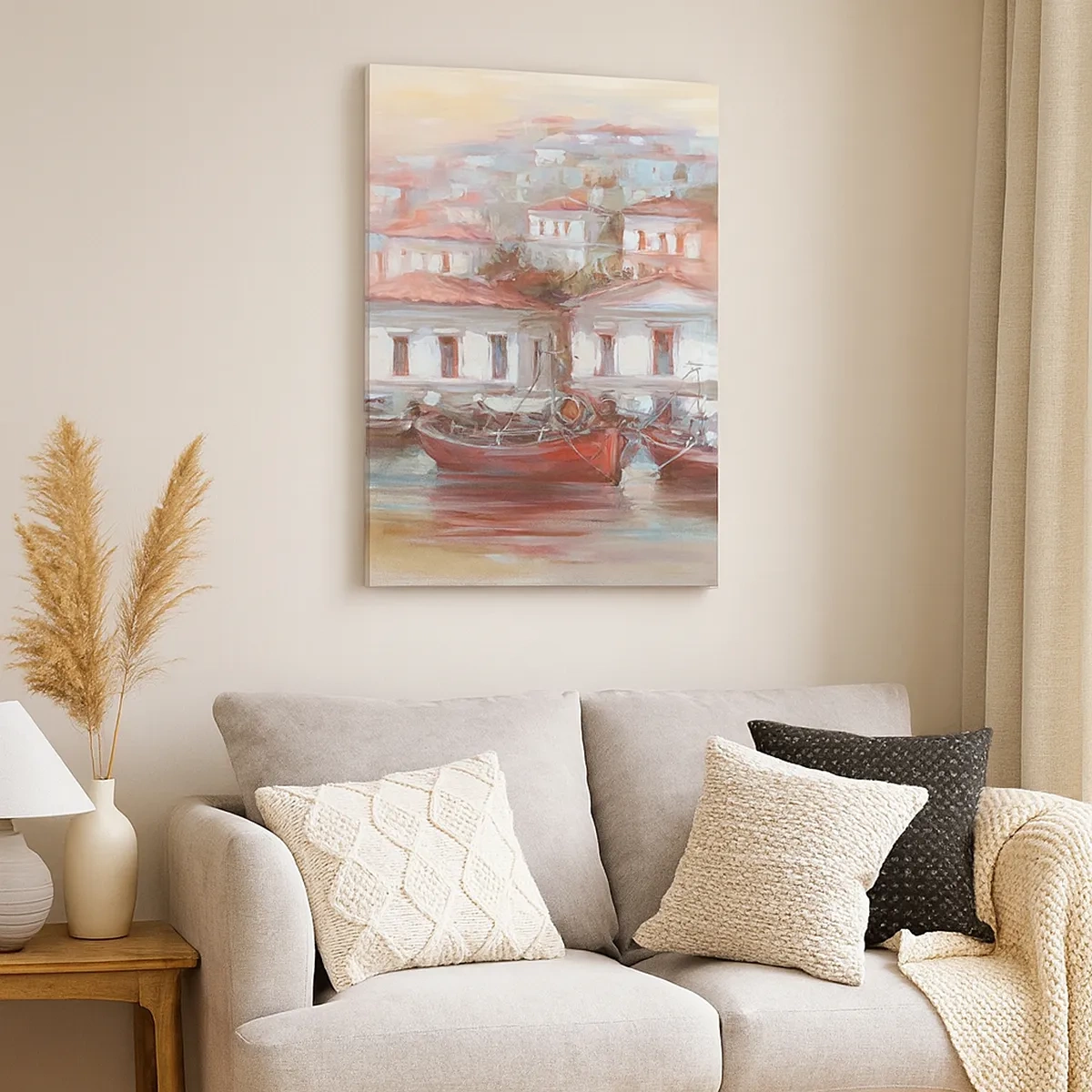 Canvastavla - Bild på duk - Lycklig stad - 50x70 cm