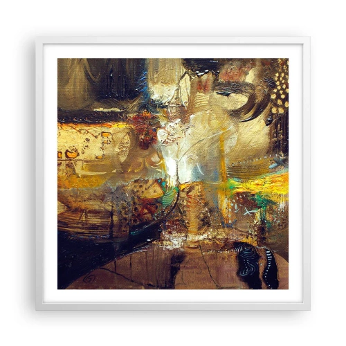 Affisch i vit ram - Kallt, varmare, hett - 60x60 cm