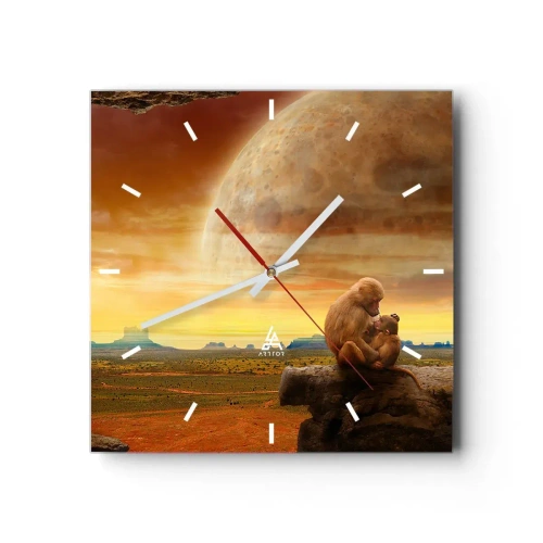 Väggklocka - Klocka på glas - Samma kärlek överallt - 40x40 cm