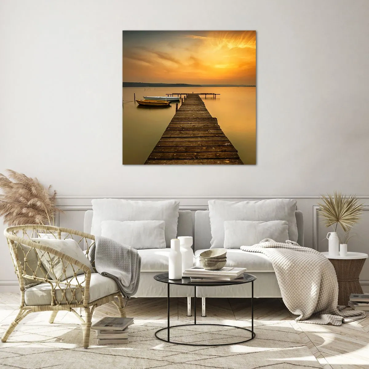 Glastavla - Bild på glas - Jag öppnar guldhimmel för dig - 30x30 cm