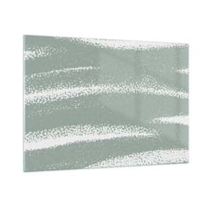 Glastavla - Bild på glas - Abstraktion i vinterstämning - 100x70 cm