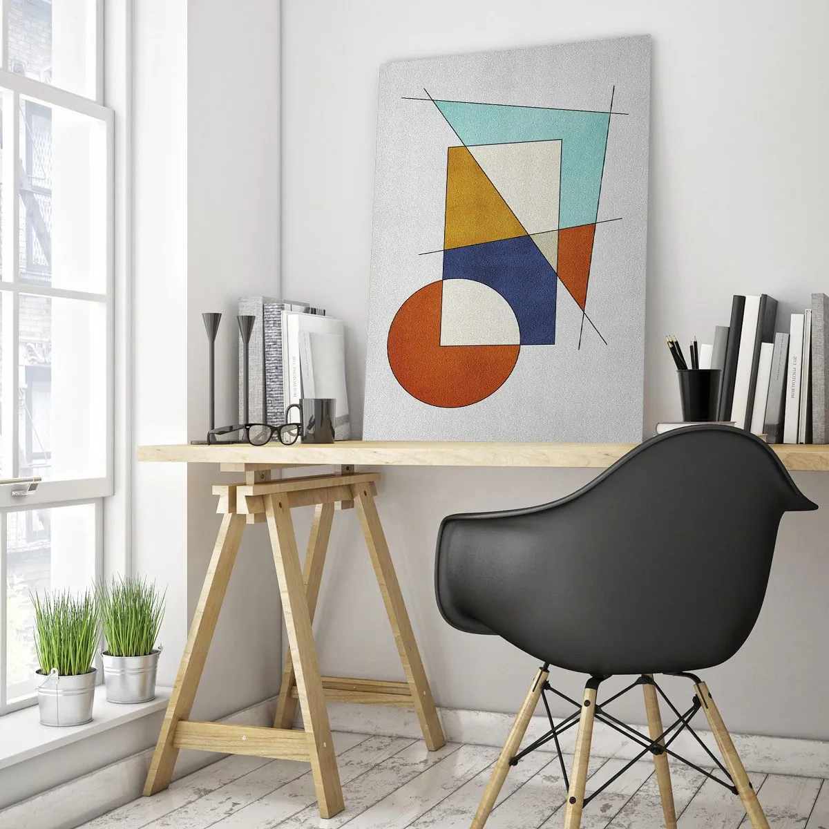 Glastavla - Bild på glas - Abstraktion: modernistiskt nöje - 50x70 cm