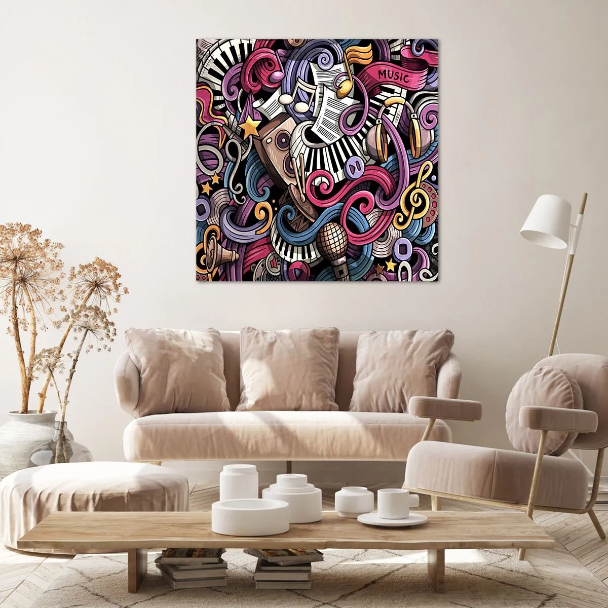 Canvastavla - Bild på duk - Komplicerad melodi - 40x40 cm