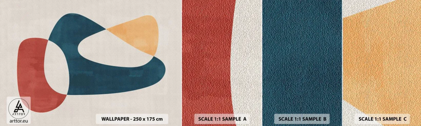 Fototapet Prov Standard Eco - Influenser och metamorfoser - Bit, Former, Minimalistisk - 100x30 cm