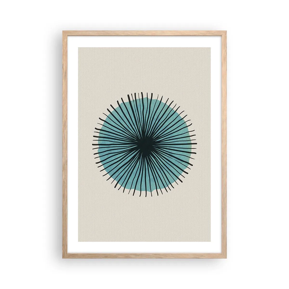 Affisch i ram av ljusek - Radier mot blått - 50x70 cm